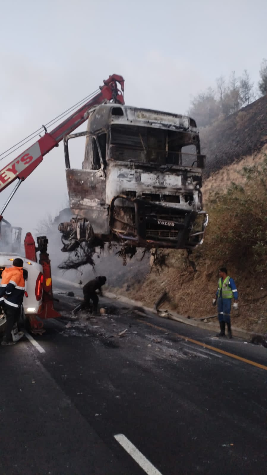Road transport fire