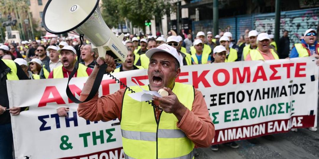 The dock workers has stepped up demonstrations at Greek ports.