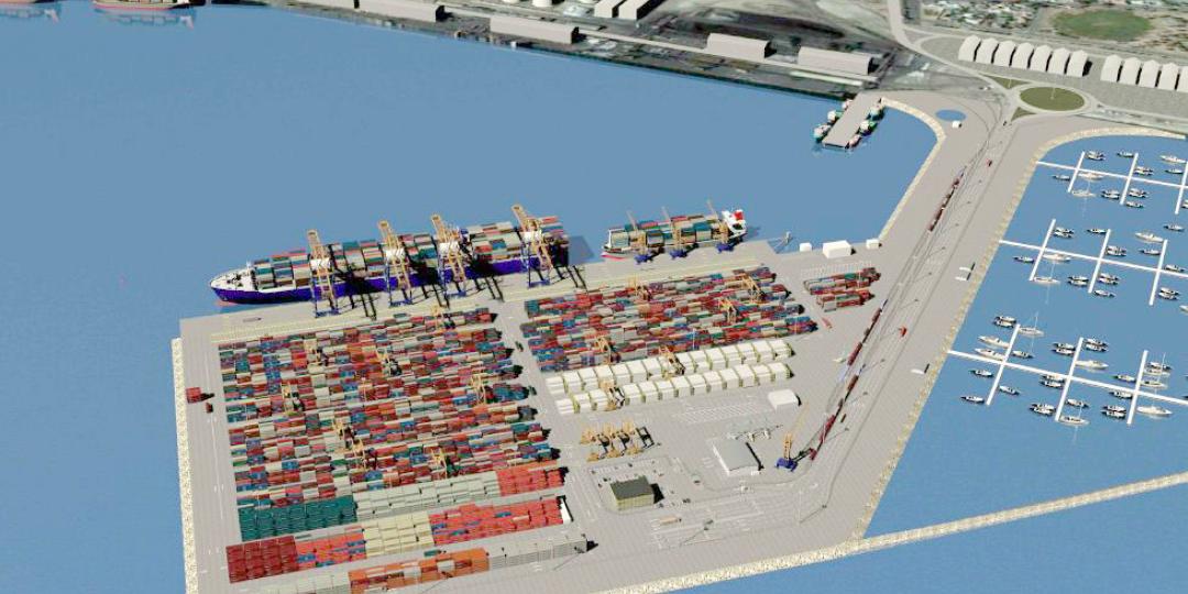 An artist’s rendering of the planned new Walvis Bay Container Terminal.