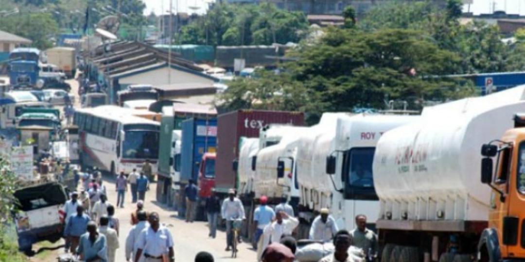 Trucks at Kenya’s Malaba border.