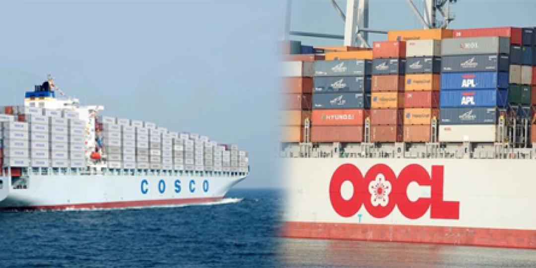 The combined Cosco and OOIL shipping companies would operate over 400 vessels with a capacity for 2.9 million TEUs.