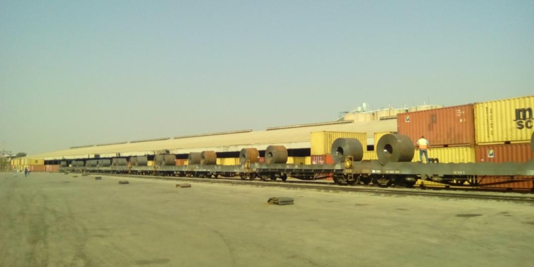 The first consignment of steel coils at the Natalspruit facility.