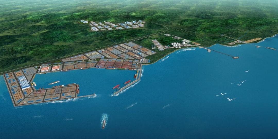 An illustration of Kribi port, Cameroon.