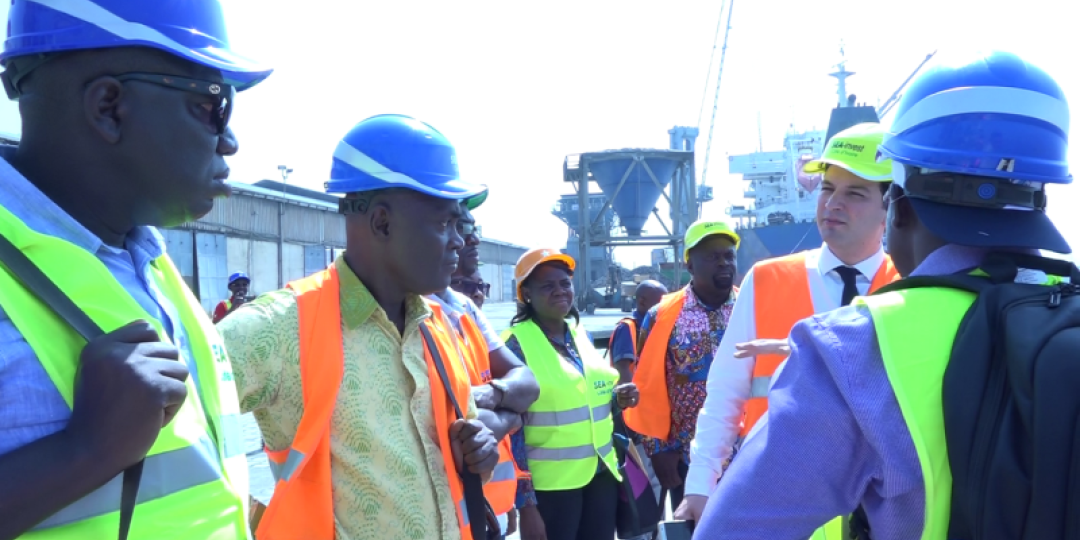 A delegation from Ghana’s port authority being led through Sea Invest’s dry bulk terminal operations.