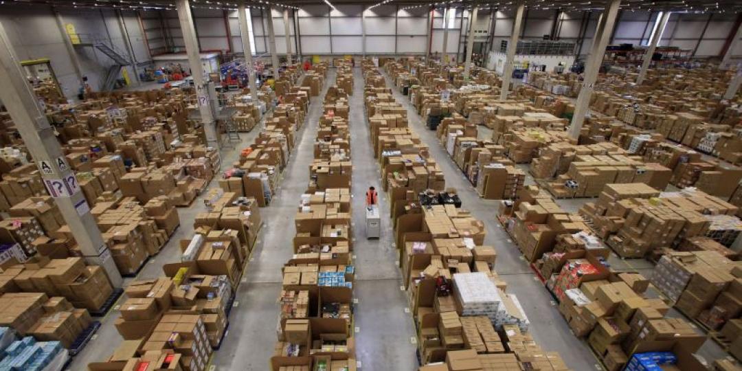 An Amazon warehouse. 
