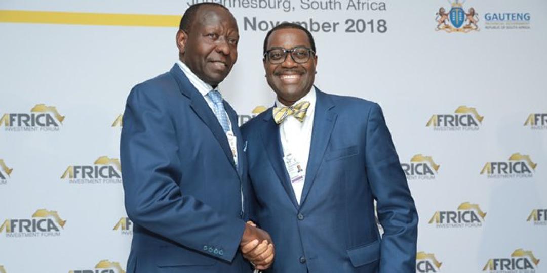 Democratic Republic of Congo senior minister of planning, Modeste Bahati Lukwebo, and AfDB president, Akinwumi Adesina.