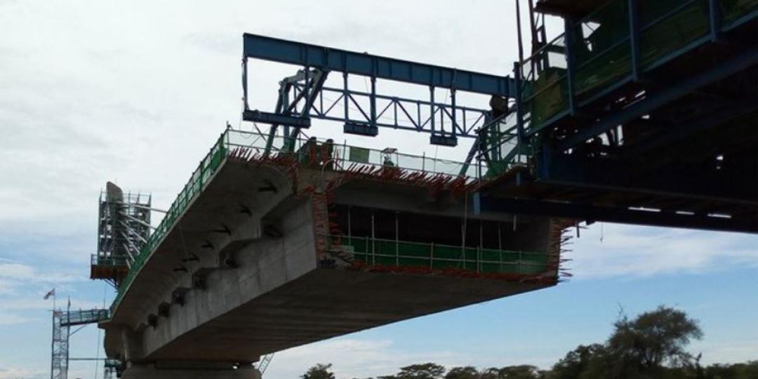 The new bridge linking Botswana with Zambia is metres away from completion.