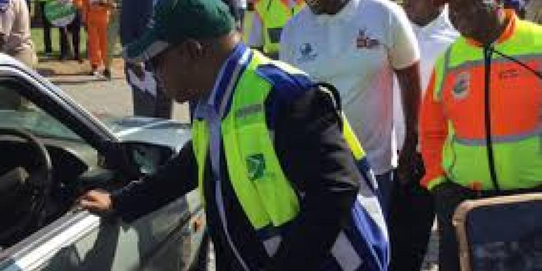 Transport minister, Blade Ndzimande, interacting with drivers during his Easter Road Safety campaign.