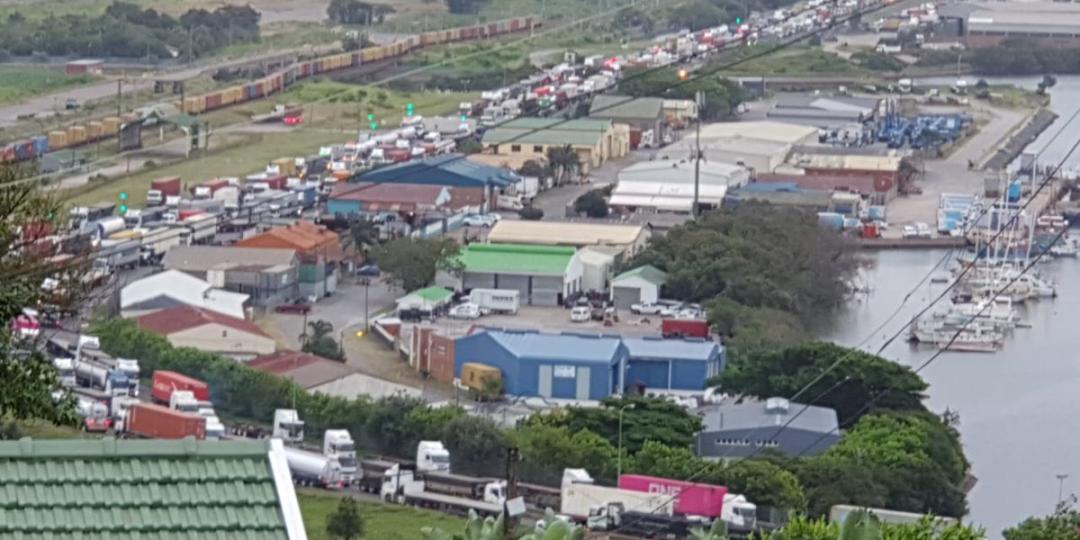 Congested Bayhead Area leading to the Durban Container Terminal.