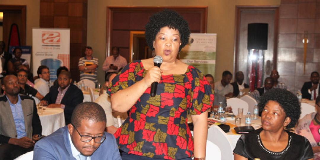Acting South African High Commissioner in Uganda,  Phumeza Mukendi, (centre) pictured with members of the SA delegation to Uganda, business development manager of the Export Credit and Insurance Corporation, Paul Mojapelo, and CEO of Bridge of Hopes Wines, Rosemary Mosia.