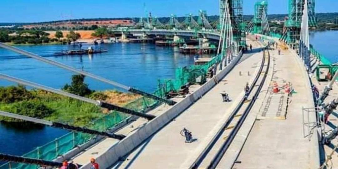 The new soon-to-open bridge across the Zambezi.